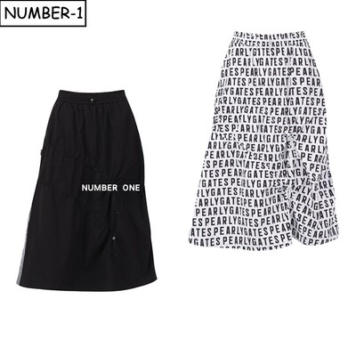 韩国代购pearly gates高尔夫球服26年女春纯色抽褶系带中长半身裙