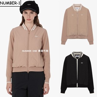 纯色保暖防风拉链夹克外套 冬季 韩国代购 APC高尔夫球服25年女款