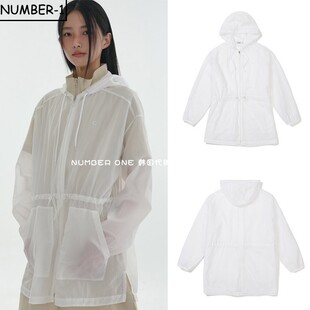 韩国代购CLOVE高尔夫球服24年女夏柔软轻质防风长款透明风衣外套