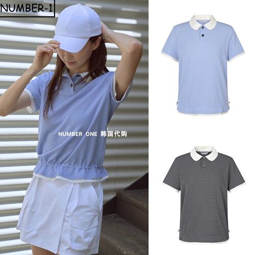 韩国代购MONDAY FLOW高尔夫球服26年女夏季时尚弹力吸汗polo上衣