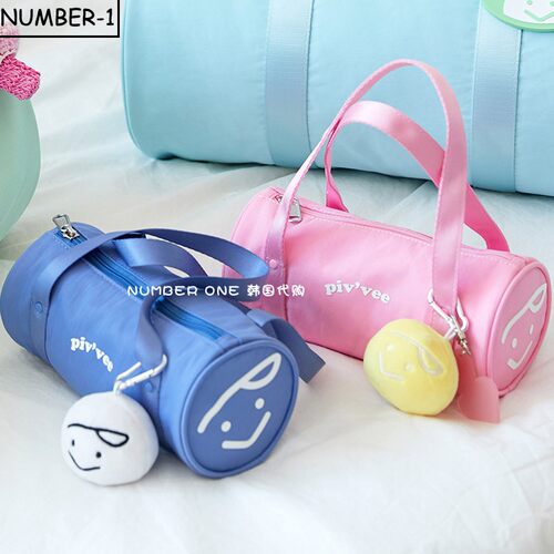 韩国代购pivvee高尔夫球包24年男女纯色笑脸百搭手拎球包 收纳包