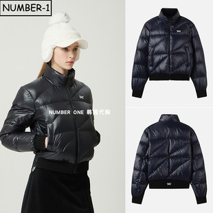 羽绒服 纯色徽标口袋小高领长袖 韩国代购 pxg高尔夫球服25年女冬季