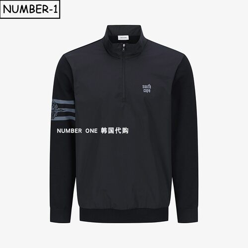 韩国代购southcape高尔夫球服26年男秋徽标半拉链小高领长袖上衣