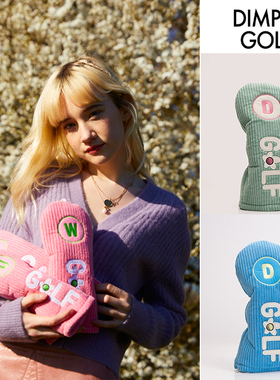 韩国代购dimple golf高尔夫球杆套女士21款灯芯绒可爱1号木杆套装