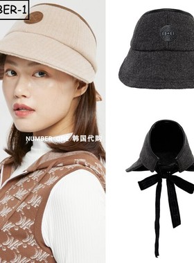 韩国代购w angle高尔夫球帽25年女冬季徽标符号丝带运动帽休闲帽