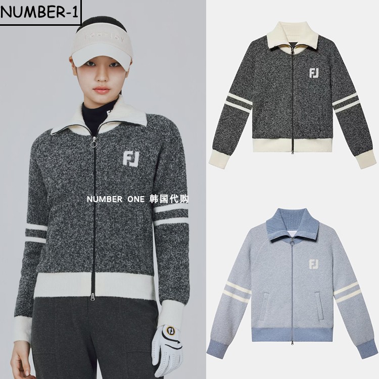 韩国代购FJ高尔夫球服25年女款冬季保暖时尚针织长袖外套
