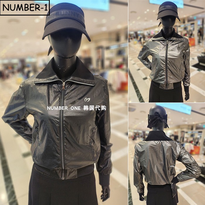 韩国代购master bunny高尔夫球服25年女冬季徽标光面罗纹长袖上衣