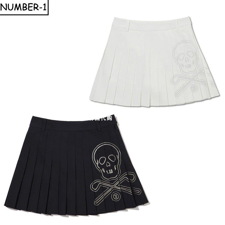 韩国代购MARK LONA高尔夫球服25年秋冬女纯色百搭休闲运动百褶裙