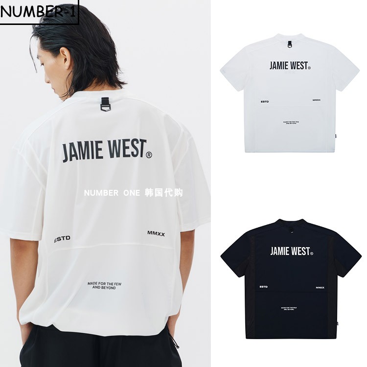 韩国代购JAMIE WEST高尔夫球服26年男女夏季时尚纯色透气半袖T恤