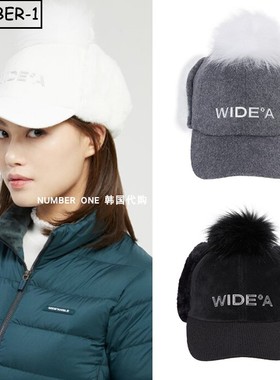韩国代购w angle高尔夫球帽25年女冬季毛绒绒球防风保暖帽休闲帽