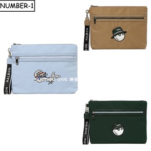 过季折扣韩国代购malbon高尔夫球包24年男女春纯色图案拉链手拿包