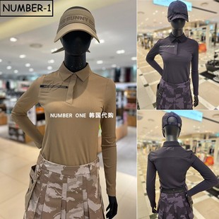 T恤 bunny高尔夫球服25年女秋半纽扣翻领针织长袖 韩国代购 master