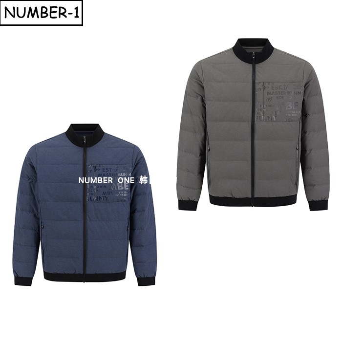 韩国代购master bunny高尔夫球服25年男冬季徽标拉链口袋鹅绒外套