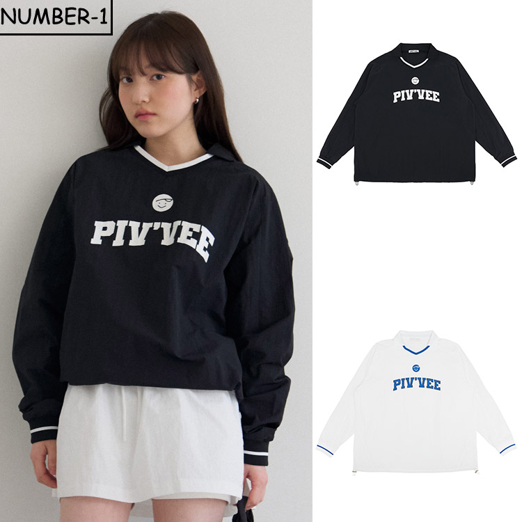 韩国代购pivvee高尔夫球服26年女款春季透气时尚字母百搭长袖上衣