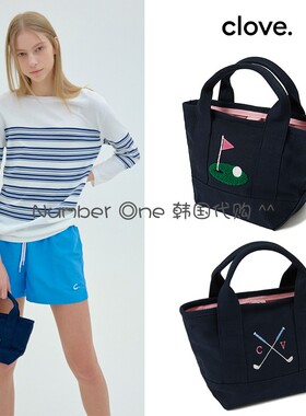 韩国代购clove高尔夫包女21年新款golf收纳包纯棉小包拎包运动包