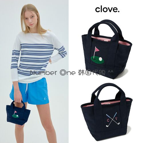 韩国代购clove高尔夫包女21年新款golf收纳包纯棉小包拎包运动包