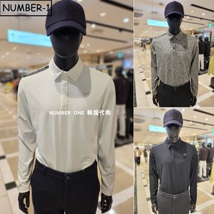 上衣 bunny高尔夫球服25年男冬半纽扣翻领柔软长袖 韩国代购 master