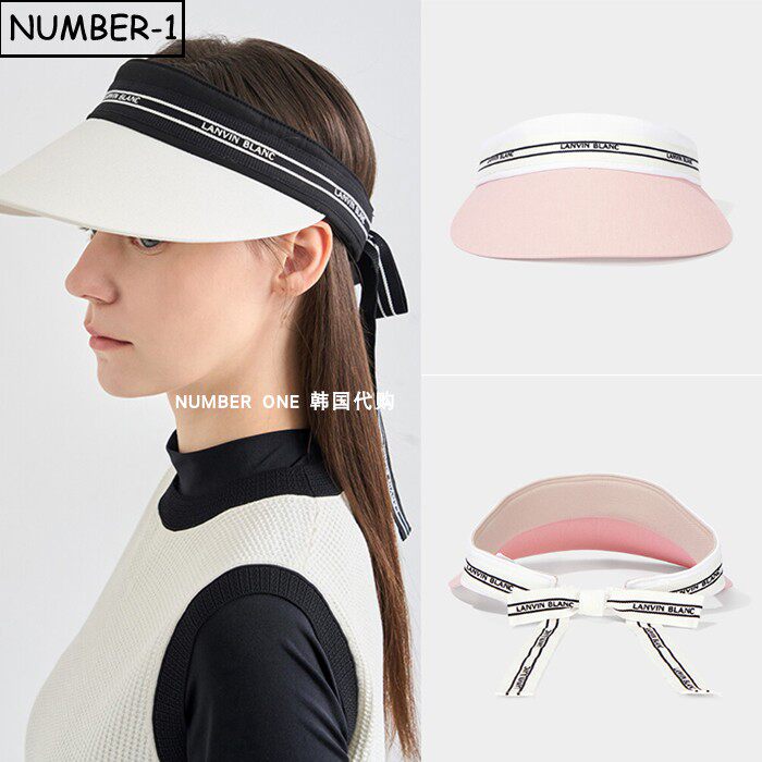 韩国代购高尔夫球帽26年女春拼色徽标可拆卸丝带遮阳帽防晒帽球帽