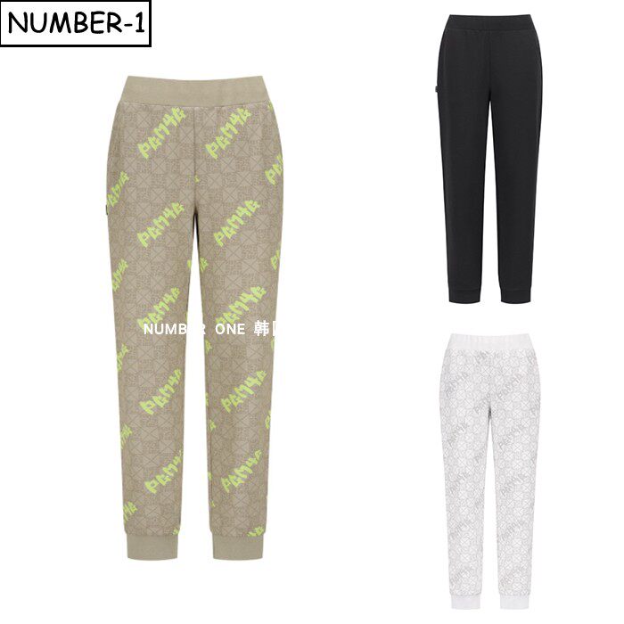 韩国代购pearly gates高尔夫球服26年女春季徽标侧口袋抽绳慢跑裤