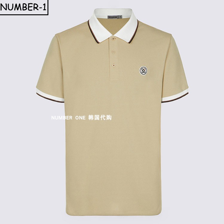 韩国代购G/FOR*高尔夫球服25年男秋简约纯色透气亲肤运动Polo短袖