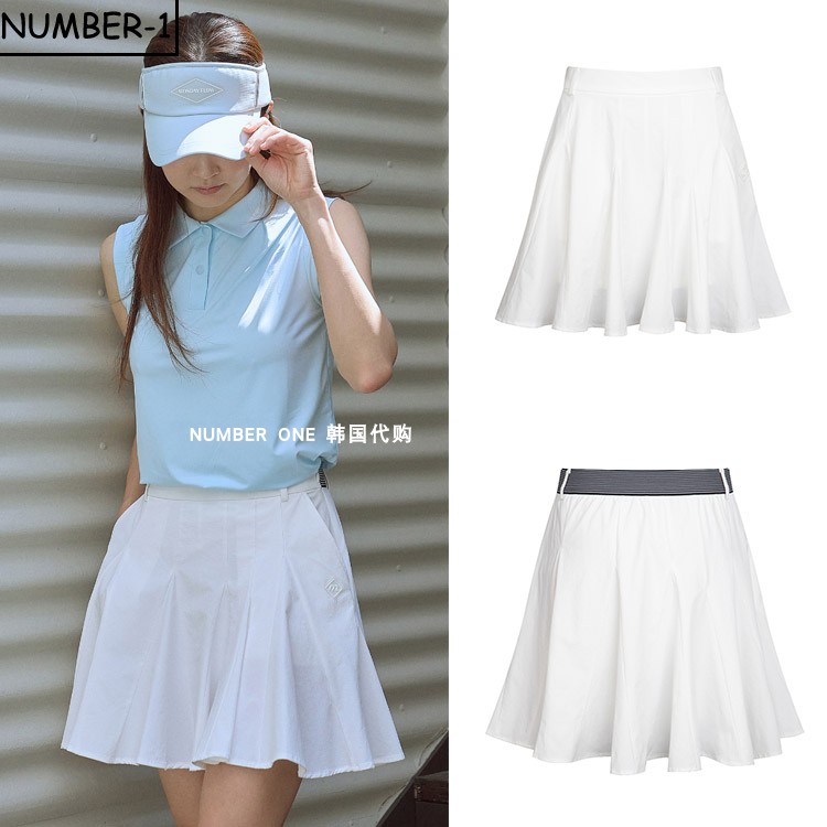 韩国代购MONDAY FLOW高尔夫球服26年女款夏时尚纯色轻质运动短裙