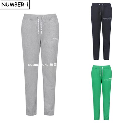 韩国代购pearly gates高尔夫球服25年女冬纯色徽标系带慢跑裤长裤