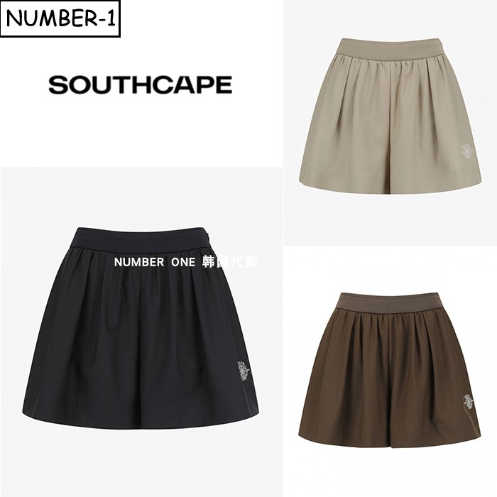 韩国代购southcape高尔夫球服26年女夏纯色徽标图案侧拉链半身裙