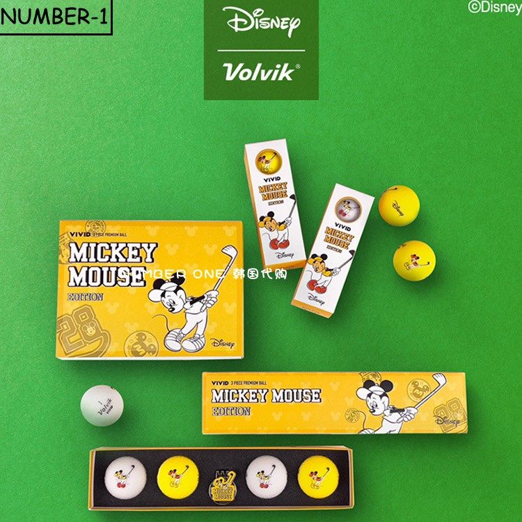 韩国代购ins高尔夫配饰23年新款ins卡通米老鼠练习球12球礼盒套装