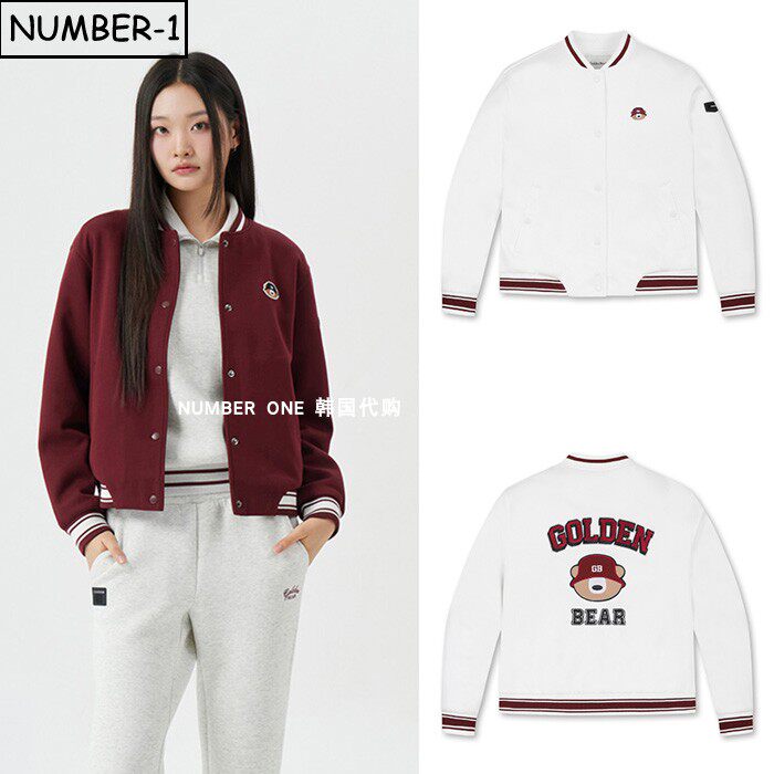 韩国代购golden bear高尔夫球服25年女秋徽标口袋长袖夹克衫外套
