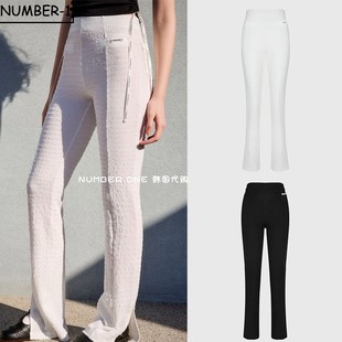 韩国代购kandini高尔夫球服25年女款春季纯色弹力休闲紧身长裤