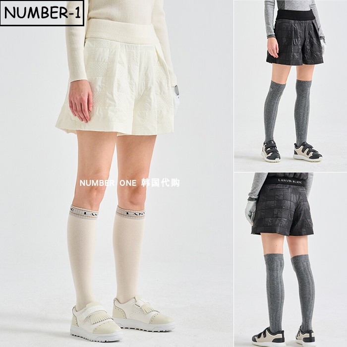 韩国代购高尔夫球服25年女冬季纯色徽标刺绣侧拉链口袋保暖运动裤