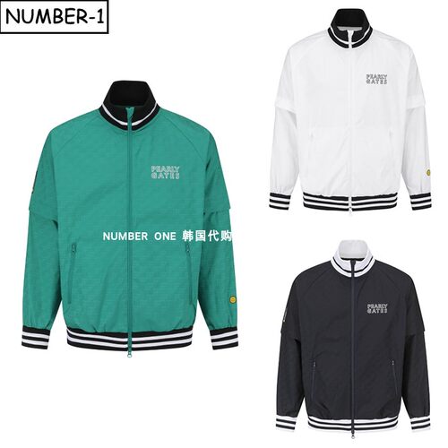 韩国代购pearly gates高尔夫球服26年男春拉链口袋可拆卸袖子上衣