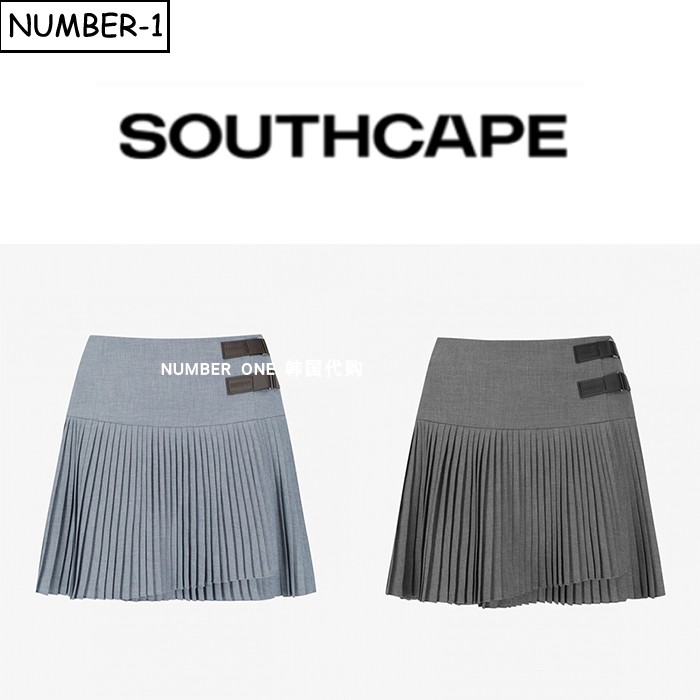 韩国代购southcape高尔夫球服26年女夏吸湿速干侧拉链褶皱半身裙