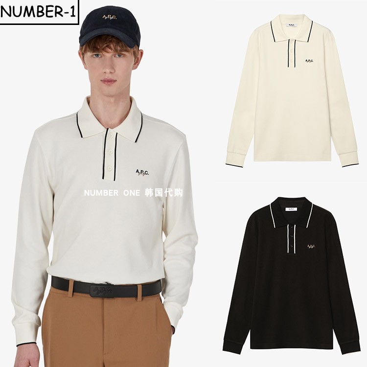 韩国代购APC高尔夫球服25年男秋冬纯色亲肤柔软百搭打底长袖上衣