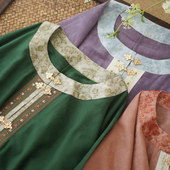 明万历长衫 有口袋暗纹天丝绞经花罗非遗工艺圆领对襟日常通勤汉服