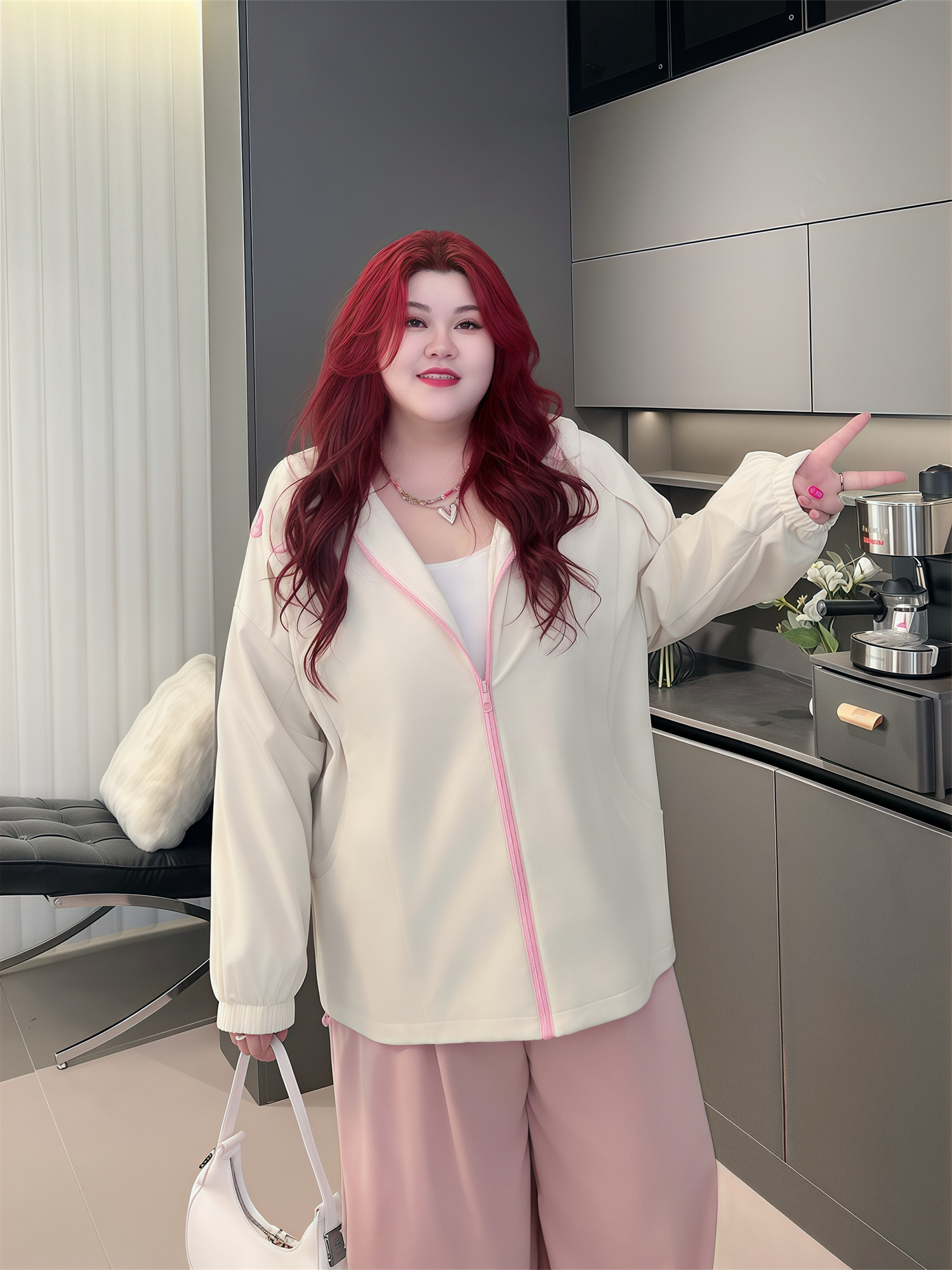  Plus-Size Women's Clothing 13865 Fat mm Early Autumn Loose Windbreaker Jacket Casual Thin Age-Reducing Jacket