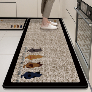 厨房地垫防滑防油可擦免洗吸水吸油专用脚垫2025新款 家用地毯垫子
