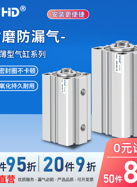 SDA薄型气缸小型方形缸32/40/50x5/10/15/20/25/30/35/40/50/90