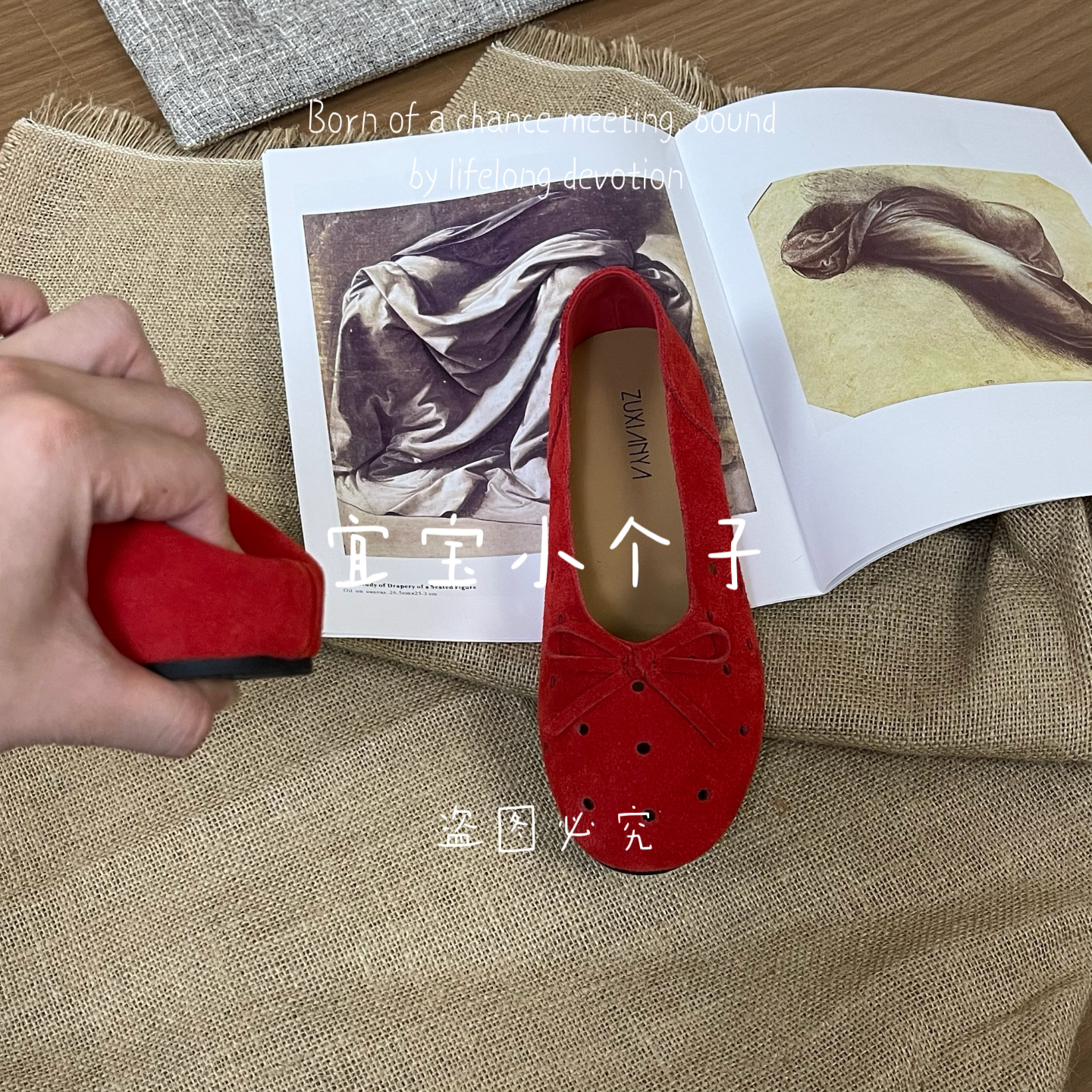 红色牛皮版内增高3cm波点凉鞋芭蕾单鞋女时尚奶奶鞋小个子夏季