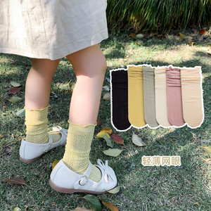 Children's socks Summer thin girl lace net hollow socks, Chinese socks, Korean version of Songkou female babies pile up socks