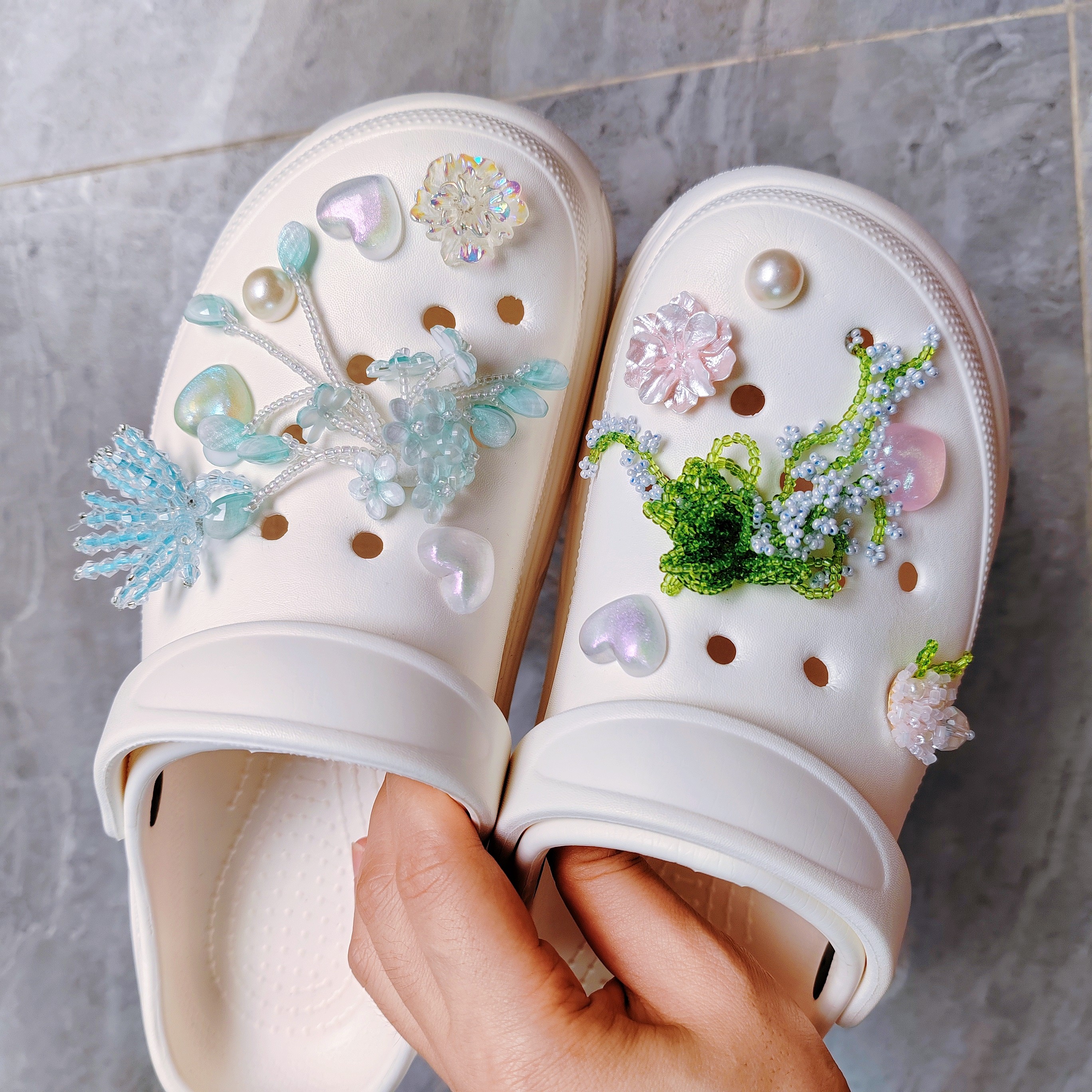 原创新款DIY洞洞鞋配饰高级感鞋扣配件仙气鸢尾蝴蝶鞋花适配crocs