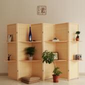 客厅卧室餐馆现代中式 全实木屏风玄关隔断竹编经济可移动折屏酒店