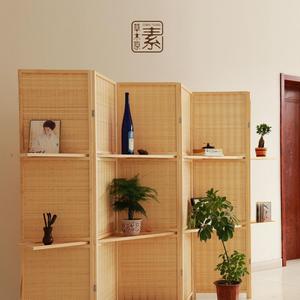 厂客厅卧室餐馆现代中式全实木屏风玄关隔断竹编经济可移动折屏酒