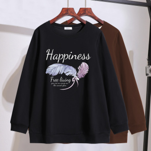 女装 特大码 200斤遮肉洋气上衣 新款 胖妹妹mm高档显瘦卫衣2025秋装