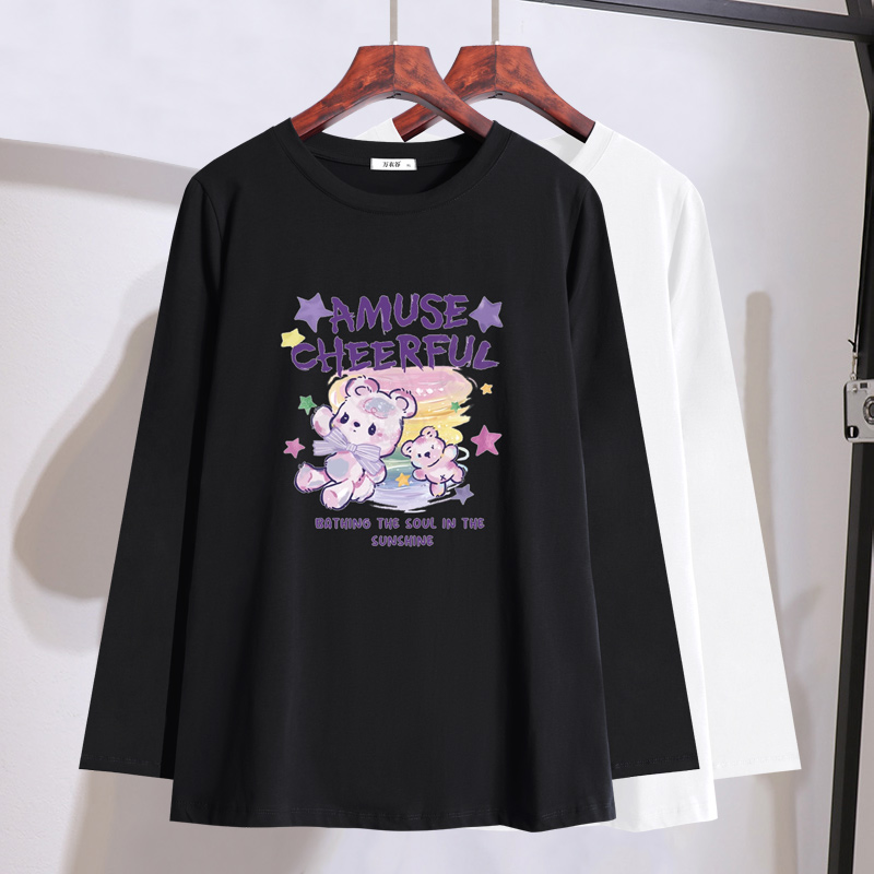 胖mm洋气显瘦长袖T恤2025秋装新款特大码女装200斤宽松遮肚子上衣
