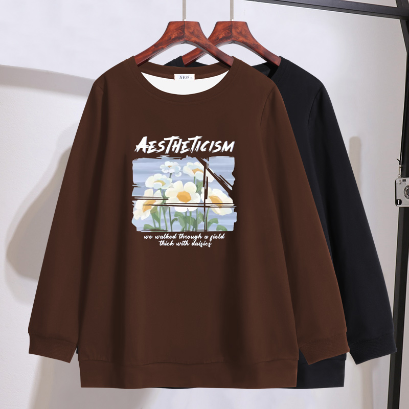 胖mm宽松遮肚子卫衣2025秋装新款特大码女装200斤打底衫减龄上衣