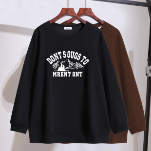 新款 打底衫 加大码 200斤韩版 上衣 女装 胖mm高档遮肚子卫衣2025秋装