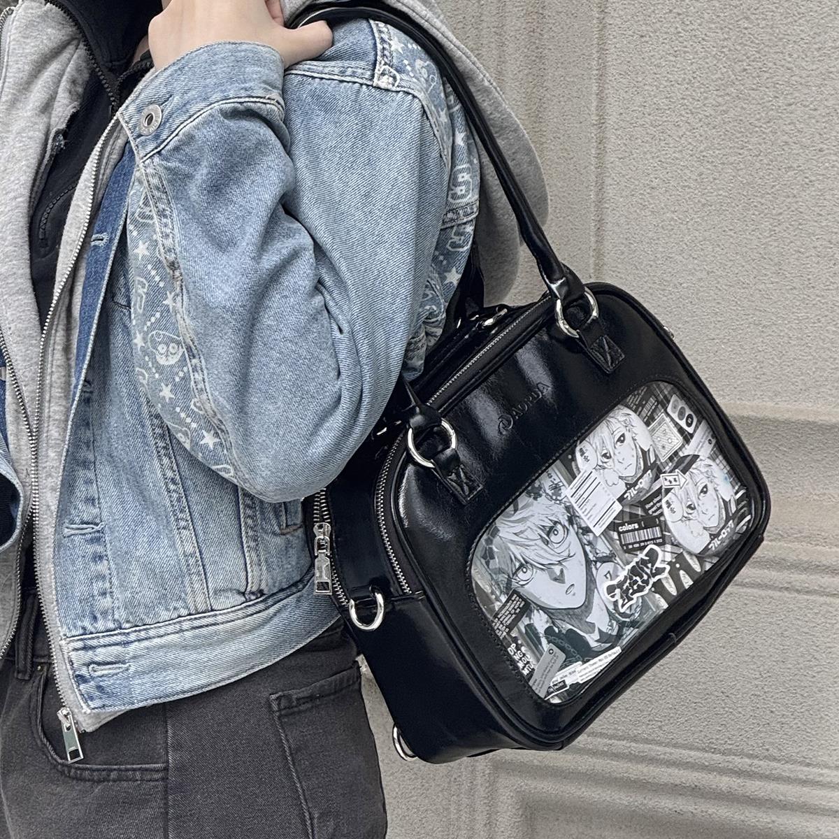 AORDA 日系二次元可爱吧唧痛包斜挎双肩背包小食量棉花娃娃外出包