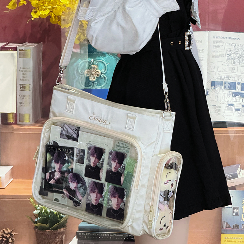 AORDA 日系多背法大学生吧唧痛包大容量托特包娃谷两用双肩电脑包