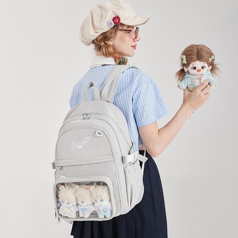 AORDA 痛包双肩包新款书包大容量背包初中女生ins小众多功能可背